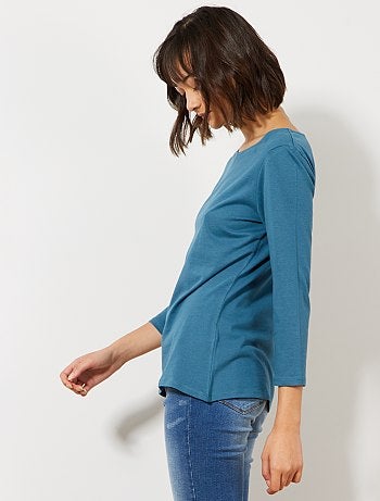 Camiseta básica con escote barco - Kiabi