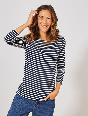 Camiseta básica con escote barco - Kiabi