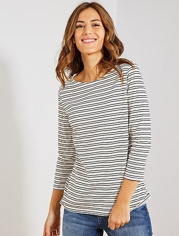 Camiseta básica con escote barco - Kiabi