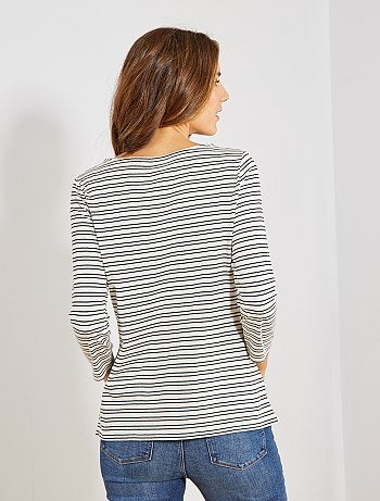 Camiseta básica con escote barco - Kiabi