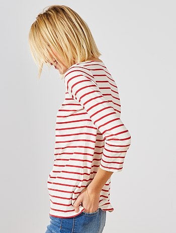 Camiseta básica con escote barco - Kiabi