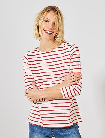 Camiseta básica con escote barco - Kiabi