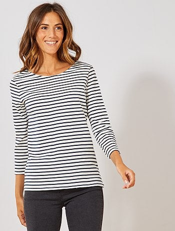 Camiseta básica con escote barco - Kiabi