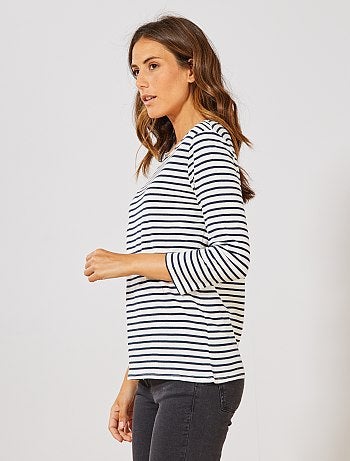 Camiseta básica con escote barco - Kiabi