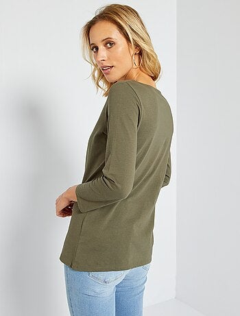 Camiseta básica con escote barco - Kiabi