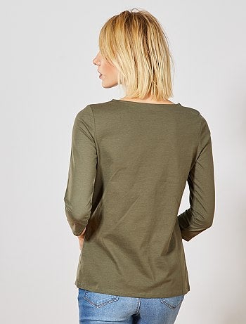 Camiseta básica con escote barco - Kiabi