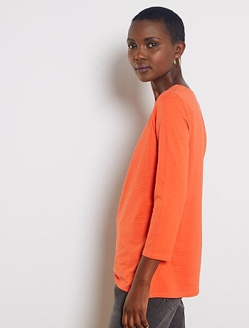 Camiseta básica con escote barco - Kiabi