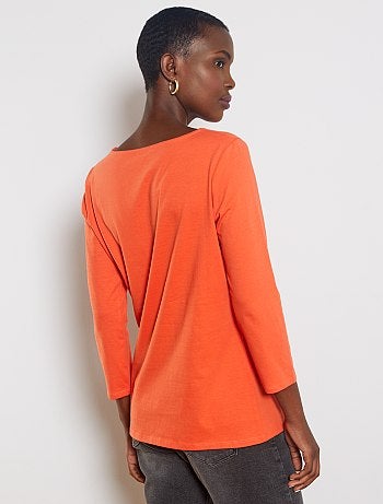 Camiseta básica con escote barco - Kiabi