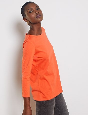 Camiseta básica con escote barco - Kiabi