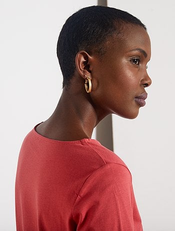 Camiseta básica con escote barco - Kiabi