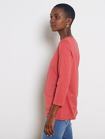 Camiseta básica con escote barco - Kiabi