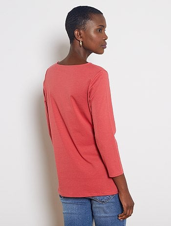 Camiseta básica con escote barco - Kiabi