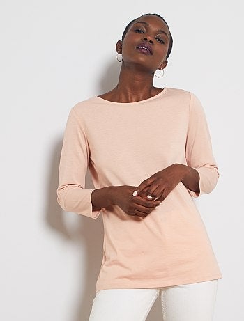 Camiseta básica con escote barco - Kiabi