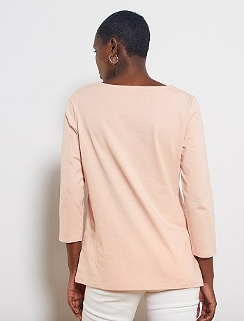 Camiseta básica con escote barco - Kiabi