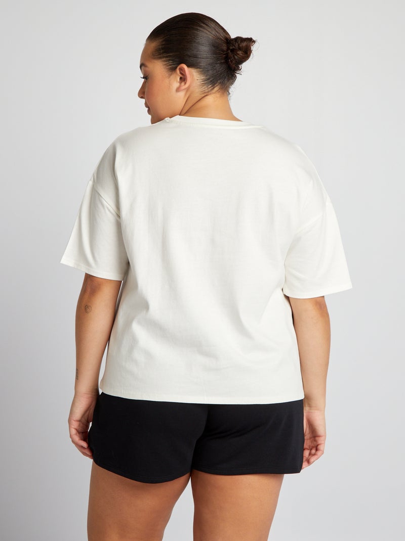 Camiseta básica con manga caída - Tough Cotton¿ BLANCO - Kiabi