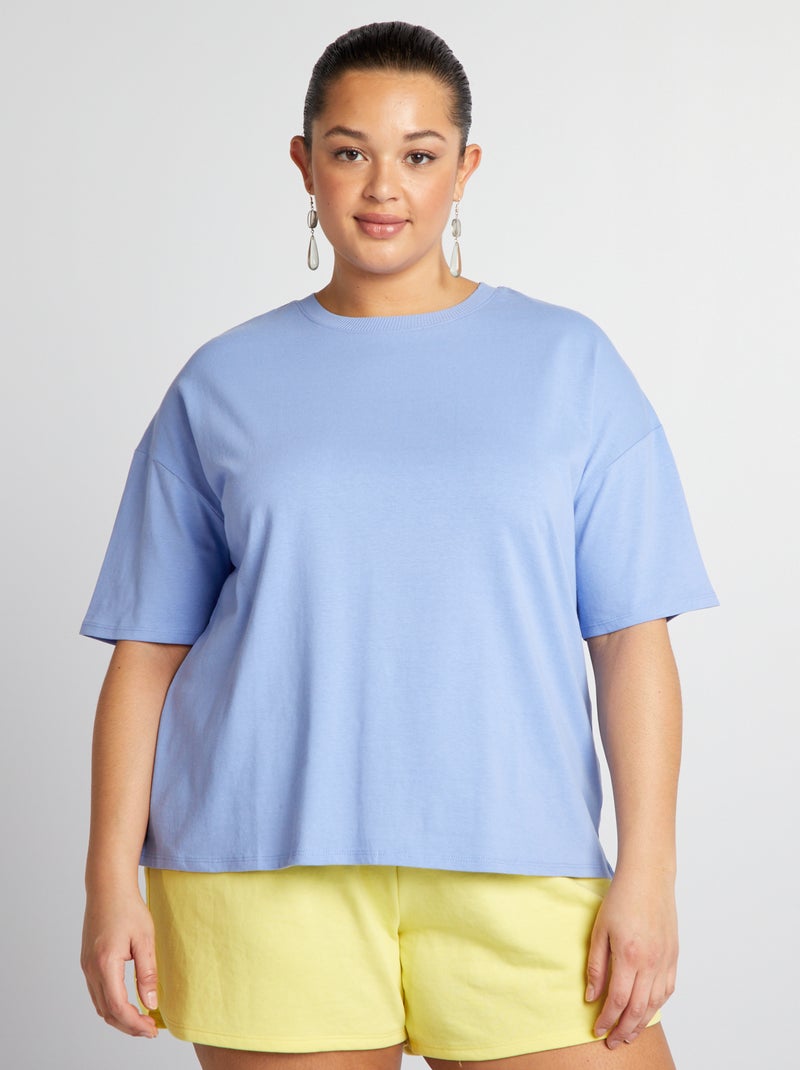 Camiseta básica con manga caída - Tough Cotton¿ PURPURA - Kiabi