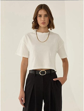 Camiseta básica corta con cuello redondo hiccup