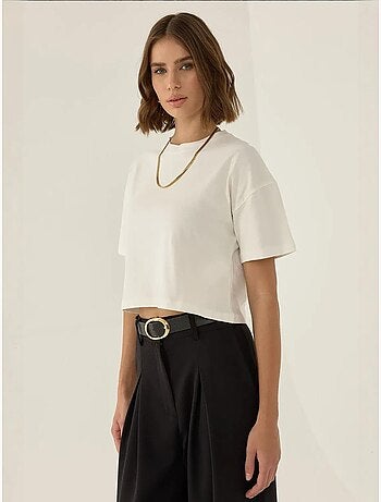 Camiseta básica corta con cuello redondo hiccup