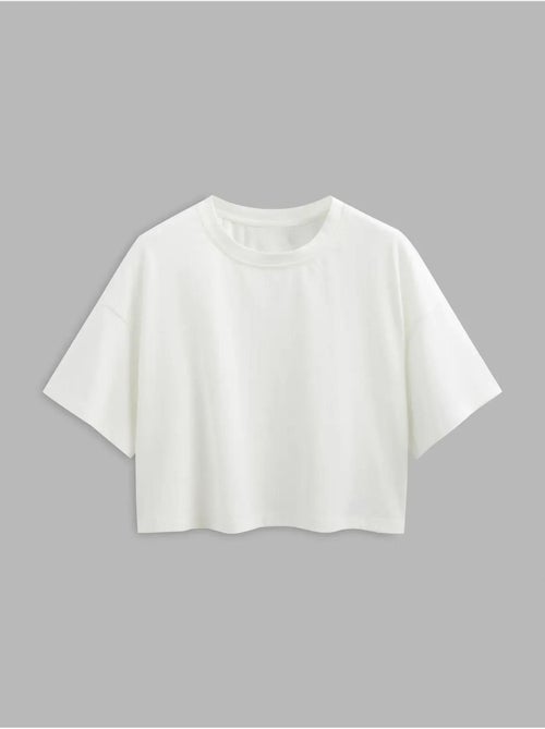 Camiseta básica corta con cuello redondo hiccup - Kiabi