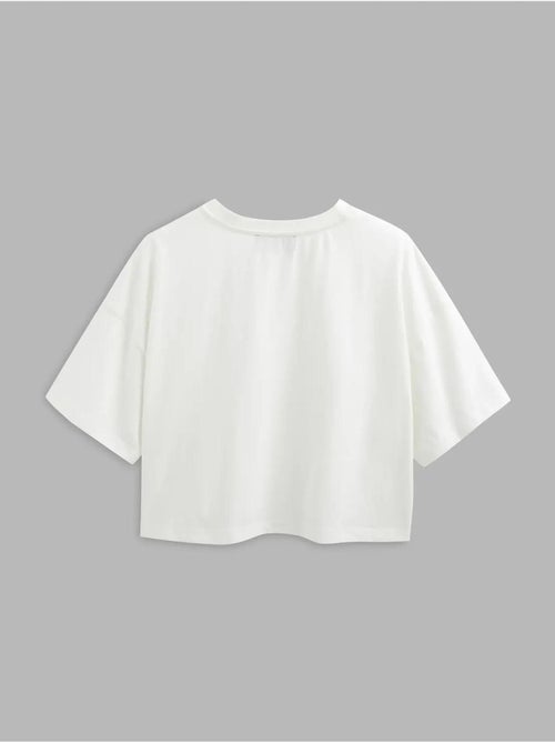 Camiseta básica corta con cuello redondo hiccup - Kiabi