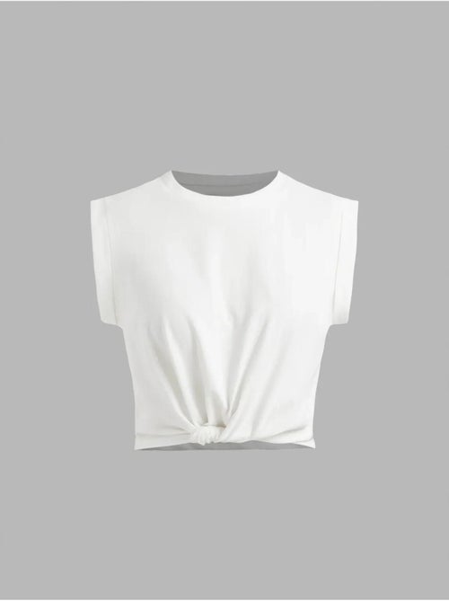 Camiseta básica corta con cuello redondo hiccup - Kiabi