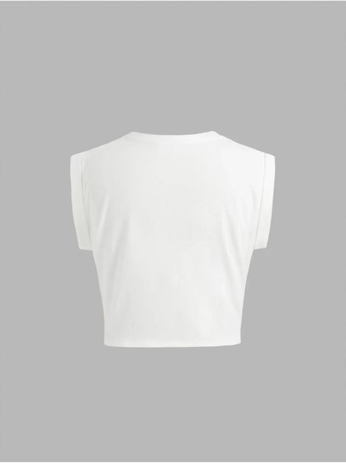 Camiseta básica corta con cuello redondo hiccup - Kiabi