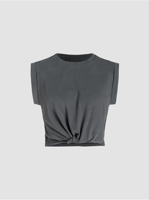Camiseta básica corta con cuello redondo hiccup - Kiabi
