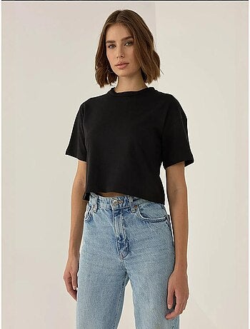 Camiseta básica corta con cuello redondo hiccup