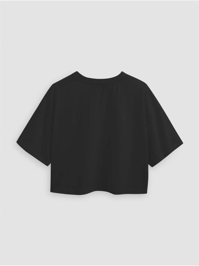Camiseta básica corta con cuello redondo hiccup Negro - Kiabi