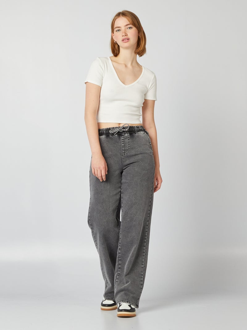 Camiseta básica crop top BLANCO - Kiabi