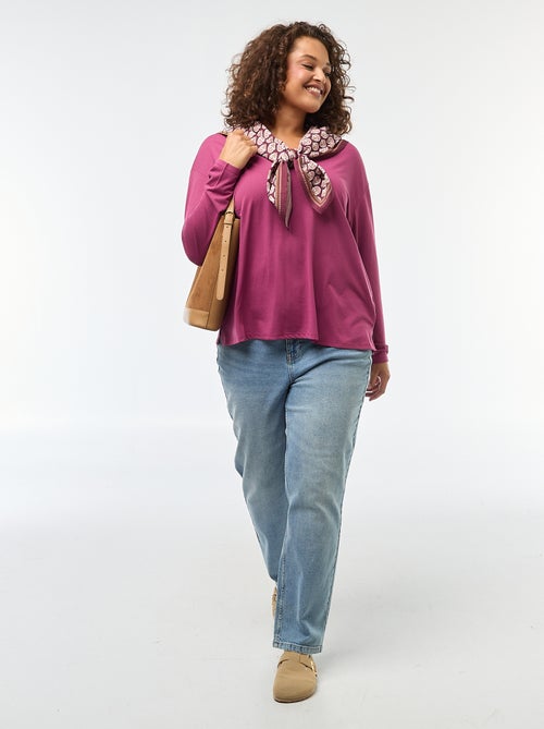 Camiseta básica cuello en V y manga 3/4 - Kiabi