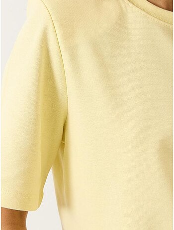 Camiseta básica de algodón acolchada con cuello redondo lucci