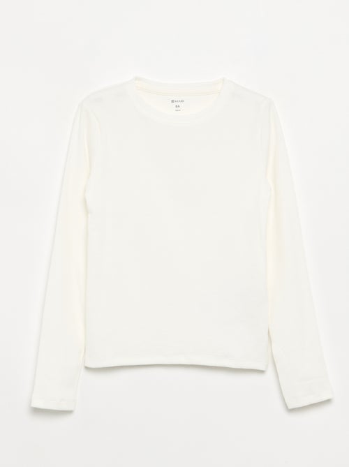 Camiseta básica de canalé - Kiabi