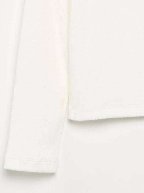 Camiseta básica de canalé - Kiabi
