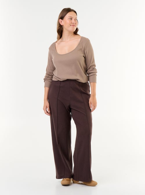 Camiseta básica de canalé - Kiabi Camiseta básica de canalé - Kiabi