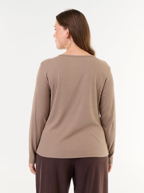 Camiseta básica de canalé - Kiabi Camiseta básica de canalé - Kiabi
