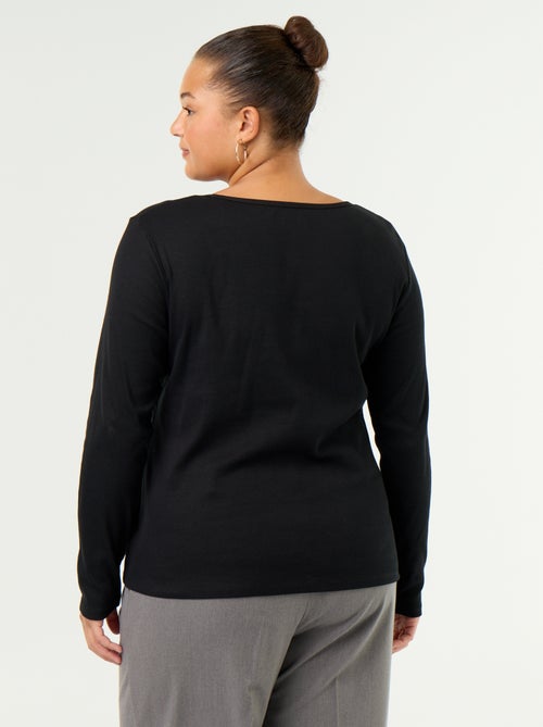 Camiseta básica de canalé - Kiabi Camiseta básica de canalé - Kiabi