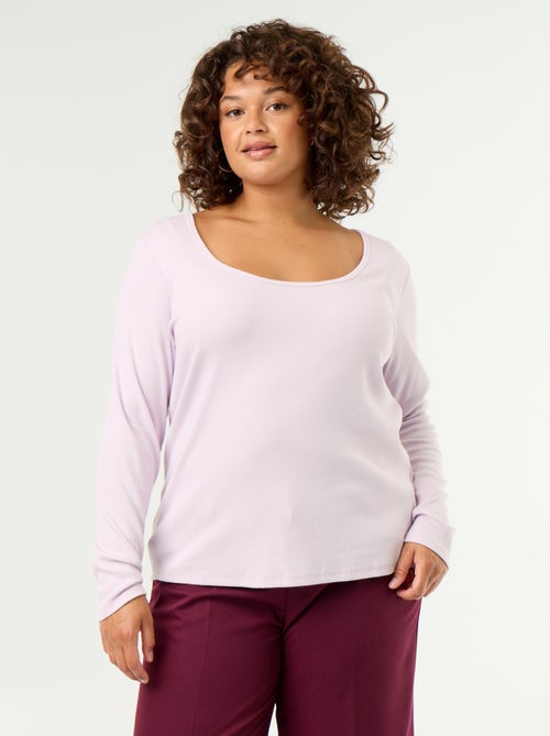 Camiseta básica de canalé - Kiabi