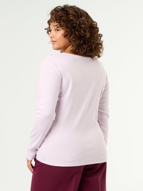 Camiseta básica de canalé - Kiabi
