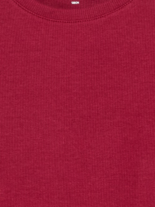 Camiseta básica de canalé - Kiabi