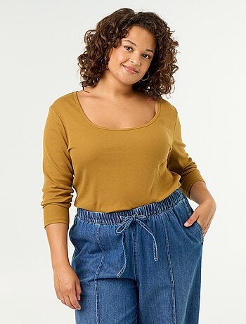 Camiseta básica de canalé