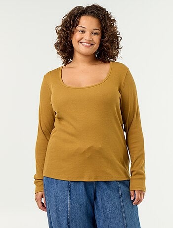 Camiseta básica de canalé