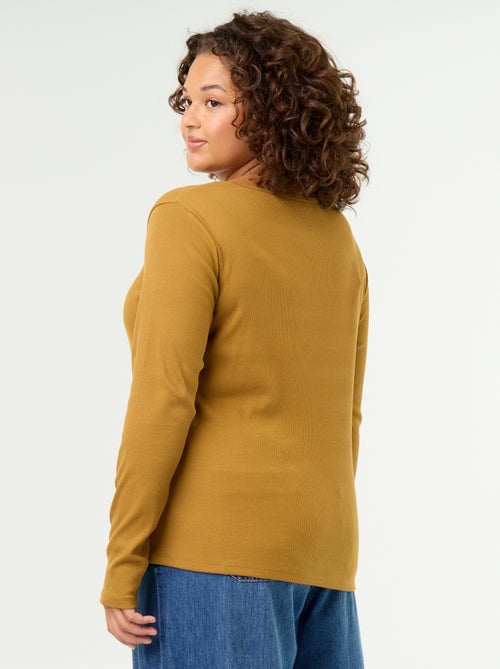 Camiseta básica de canalé - Kiabi