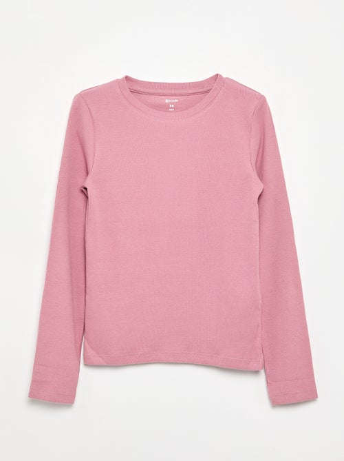 Camiseta básica de canalé - Kiabi