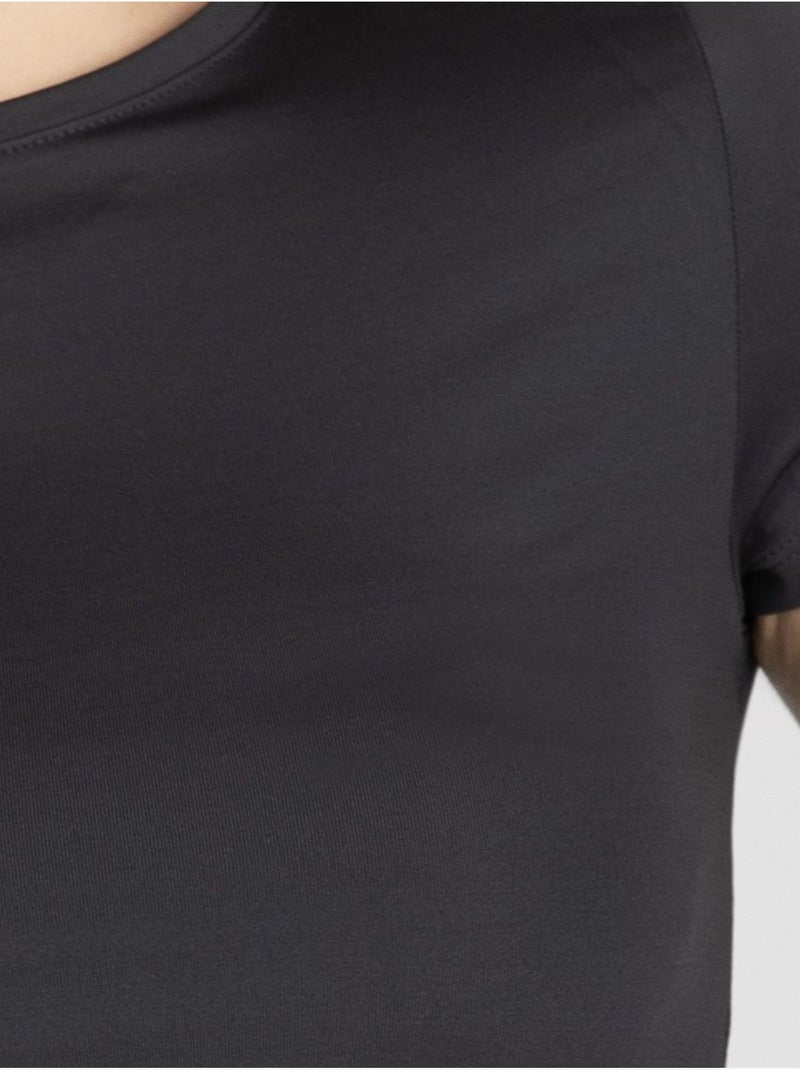 Camiseta básica de cuello redondo Gris - Kiabi