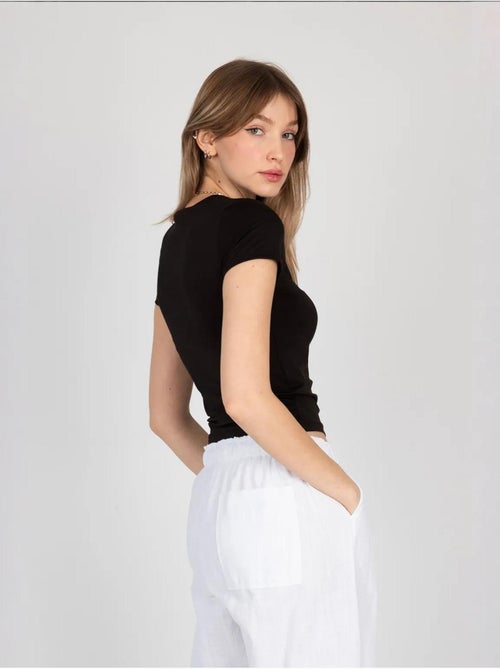 Camiseta básica de cuello redondo - Kiabi Camiseta básica de cuello redondo - Kiabi