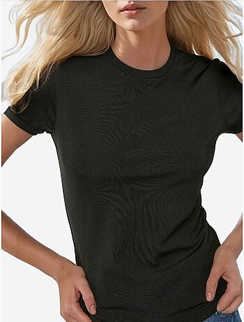 Camiseta básica de cuello redondo