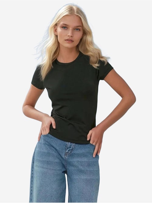 Camiseta básica de cuello redondo - Kiabi Camiseta básica de cuello redondo - Kiabi