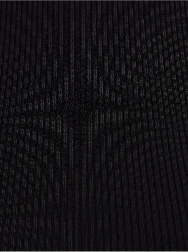 Camiseta básica de cuello redondo tejida hiccup Negro - Kiabi