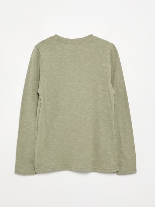 Camiseta básica de cuello tunecino - Kiabi Camiseta básica de cuello tunecino - Kiabi